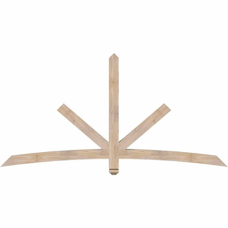 Ekena Millwork Alberta Smooth Timber Gable Bracket, Douglas Fir, 84"W x 42"H x 3 1/2"D x 3 1/2"F, 12/12 Pitch GBW084X42X0404ALB00SDF